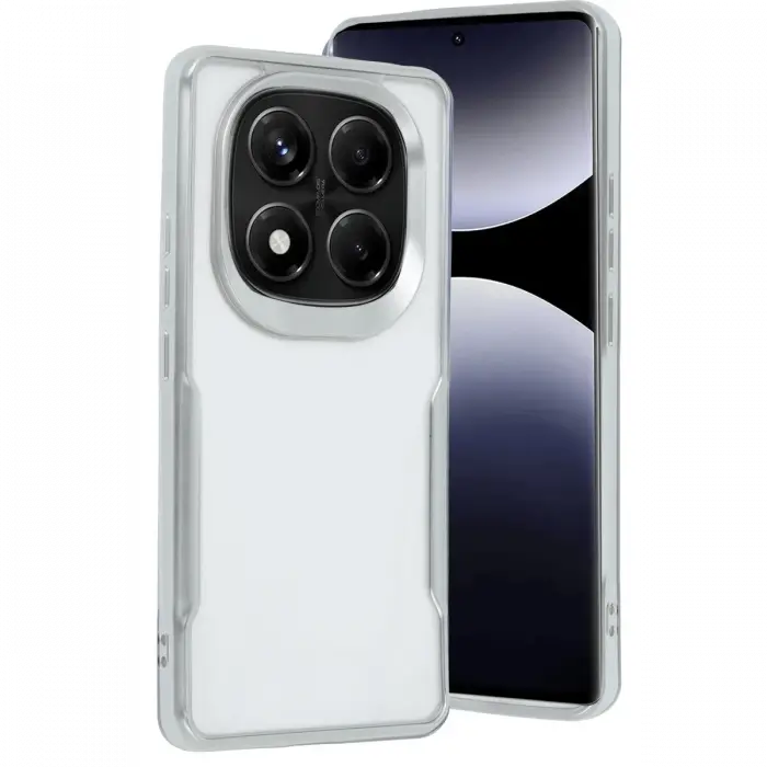 Newface Xiaomi Redmi Note 14 Pro Plus Kılıf Boyi Silikon Kapak - Gümüş