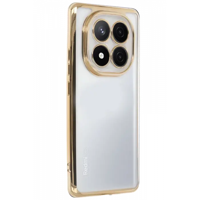 Newface Xiaomi Redmi Note 14 Pro Plus Kılıf Razer Lensli Silikon - Gold