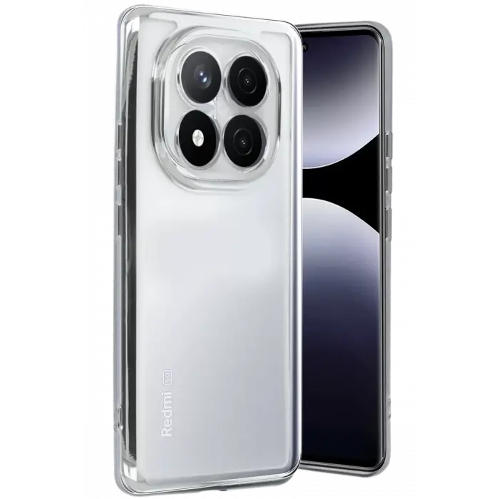 Newface Xiaomi Redmi Note 14 Pro Plus Kılıf Razer Lensli Silikon - Gümüş