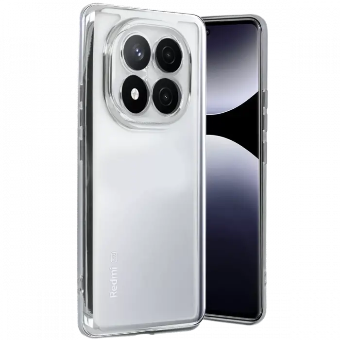 Newface Xiaomi Redmi Note 14 Pro Plus Kılıf Razer Lensli Silikon - Gümüş