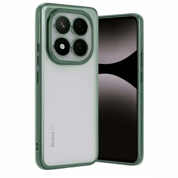 Newface Xiaomi Redmi Note 14 Pro Plus Kılıf Razer Lensli Silikon - Yeşil