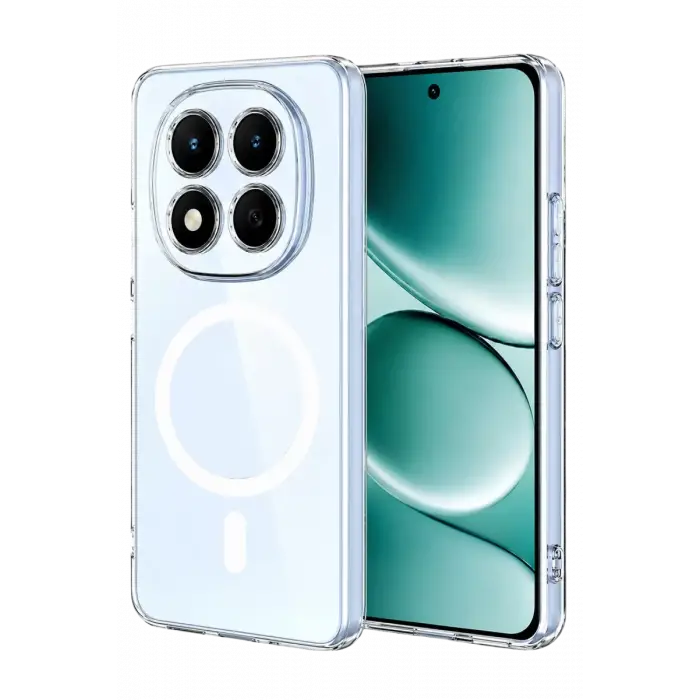 Newface Xiaomi Redmi Note 15 4G Combo Sert Şeffaf Magsafe Kapak - Şeffaf
