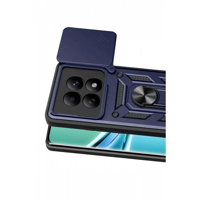 Newface Xiaomi Redmi Note 15 4G Pars Lens Yüzüklü Silikon - Lacivert