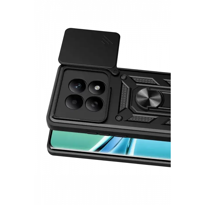 Newface Xiaomi Redmi Note 15 4G Pars Lens Yüzüklü Silikon - Siyah