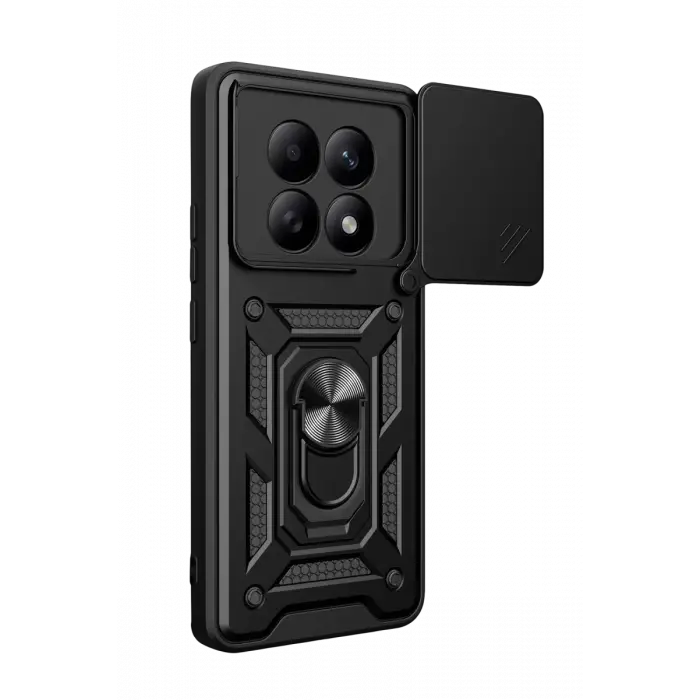 Newface Xiaomi Redmi Note 15 4G Pars Lens Yüzüklü Silikon - Siyah