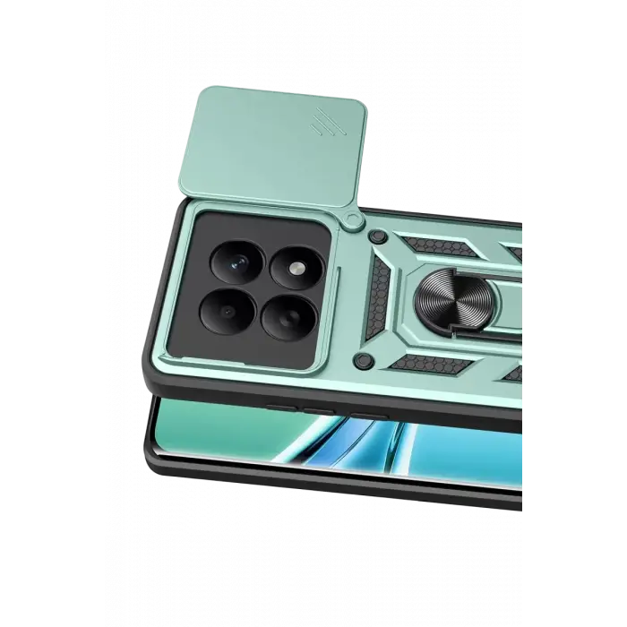 Newface Xiaomi Redmi Note 15 4G Pars Lens Yüzüklü Silikon - Yeşil