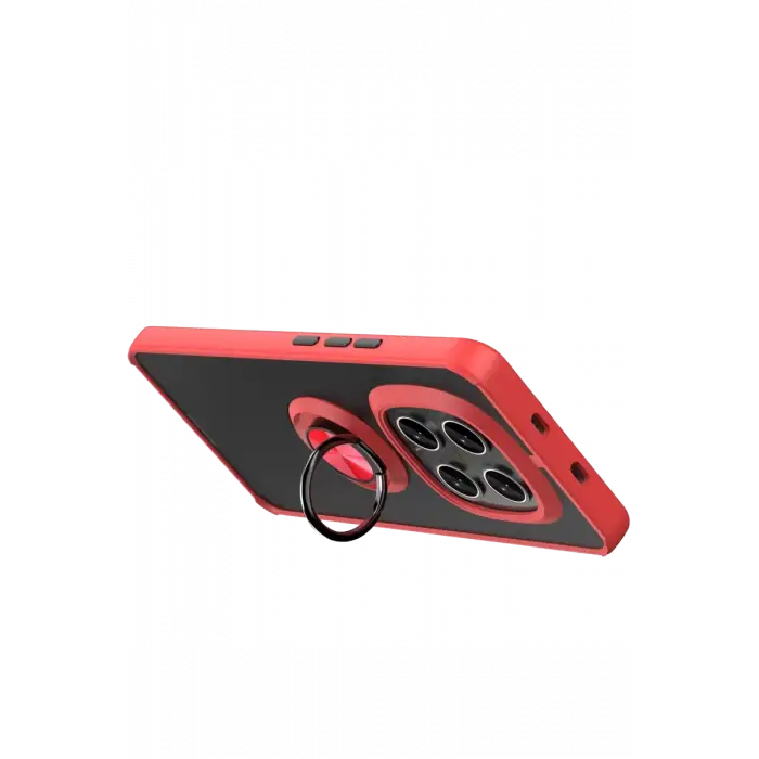 Newface Xiaomi Redmi Note 15 Pro 4G Montreal Yüzüklü Silikon Kapak - Kırmızı