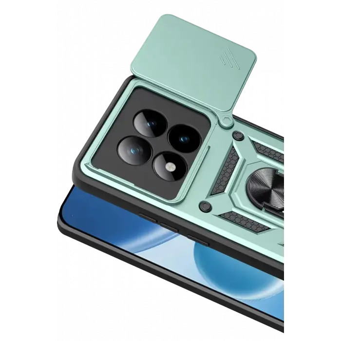 Newface Xiaomi Redmi Note 15 Pro 4G Pars Lens Yüzüklü Silikon - Yeşil