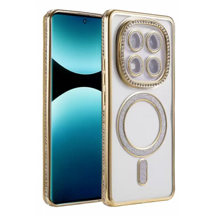 Newface Xiaomi Redmi Note 15 Pro 5G Joke Simli Magneticsafe Kılıf - Gold