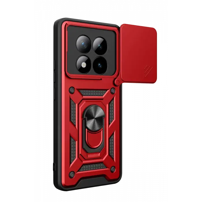 Newface Xiaomi Redmi Note 15 Pro Plus 5G Pars Lens Yüzüklü Silikon - Kırmızı