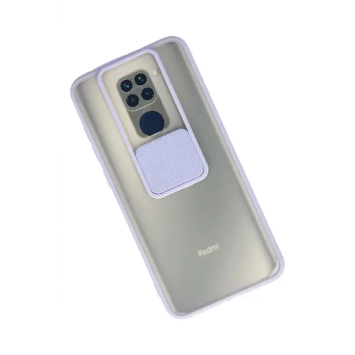 Newface Xiaomi Redmi Note 9 Kılıf Palm Buzlu Kamera Sürgülü Silikon - Lila