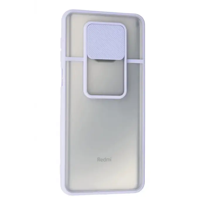 Newface Xiaomi Redmi Note 9 Pro Kılıf Palm Buzlu Kamera Sürgülü Silikon - Lila