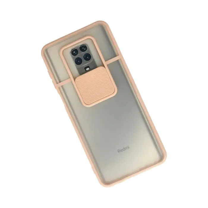 Newface Xiaomi Redmi Note 9 Pro Kılıf Palm Buzlu Kamera Sürgülü Silikon - Pembe