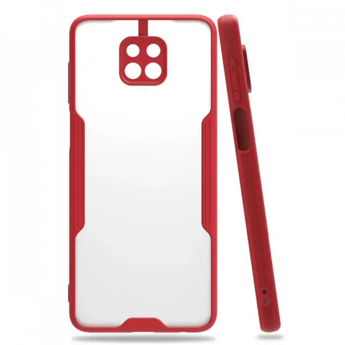 Newface Xiaomi Redmi Note 9S Kılıf Platin Silikon - Kırmızı