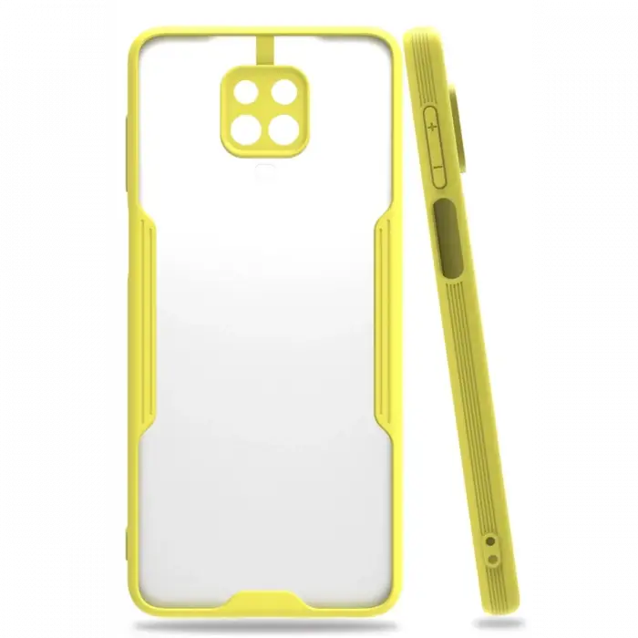 Newface Xiaomi Redmi Note 9S Kılıf Platin Silikon - Sarı