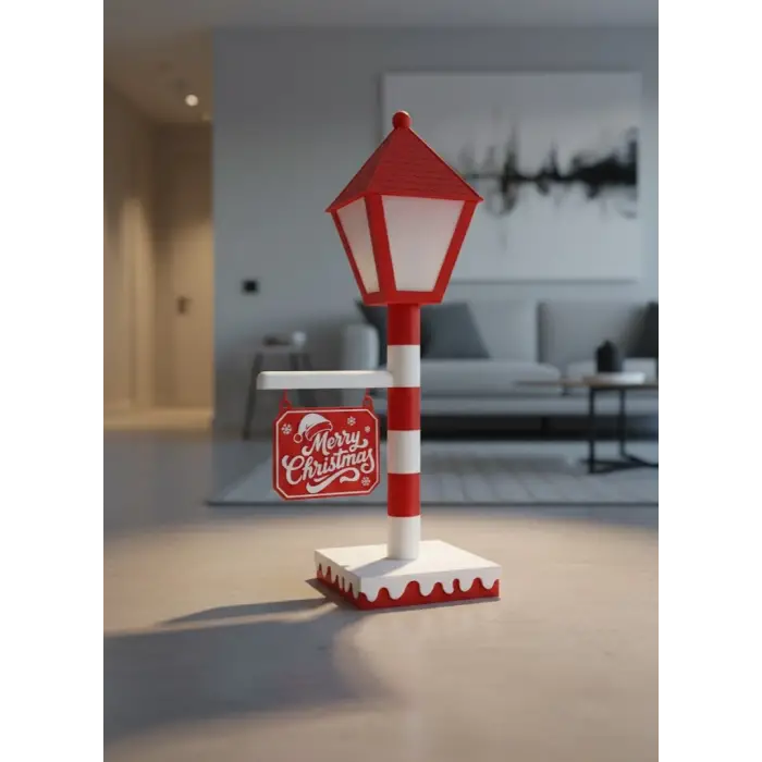 Noel Temalı Tabelalı Lamba Dekoratif Aydınlatma Yılbaşı Süsü