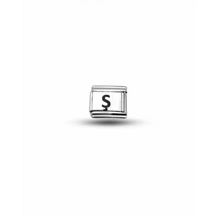 Nomination Uyumlu Ş Harfli Charm | Paslanmaz Çelik Harf Charm | Kişiye Özel Bileklik Aksesuarı