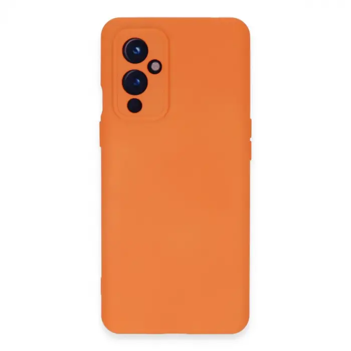 One Plus 9 Kılıf Nano içi Kadife Silikon - Turuncu