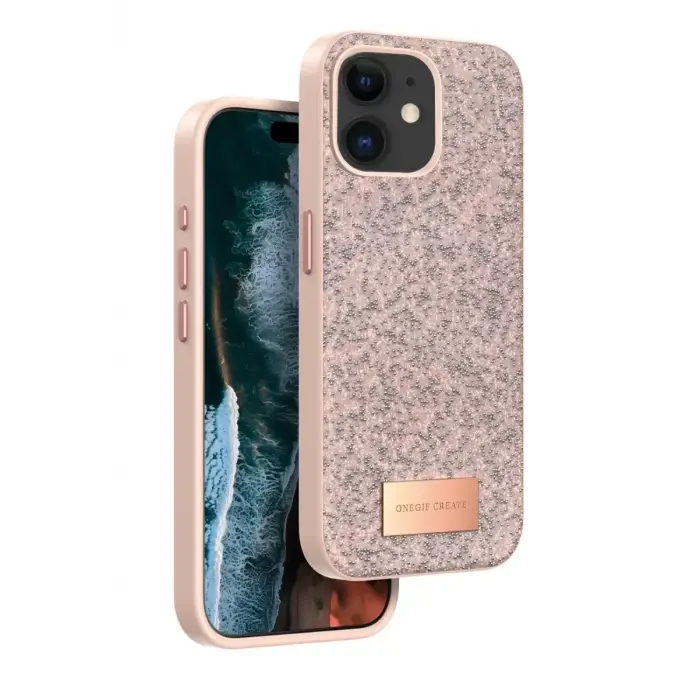 Onegif Apple iPhone 11 Bright Simli Kapak - Pembe