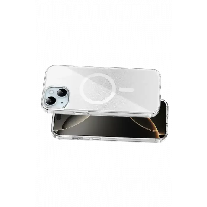Onegif Apple iPhone 14 Sora Simli Magsafe Kapak - Beyaz