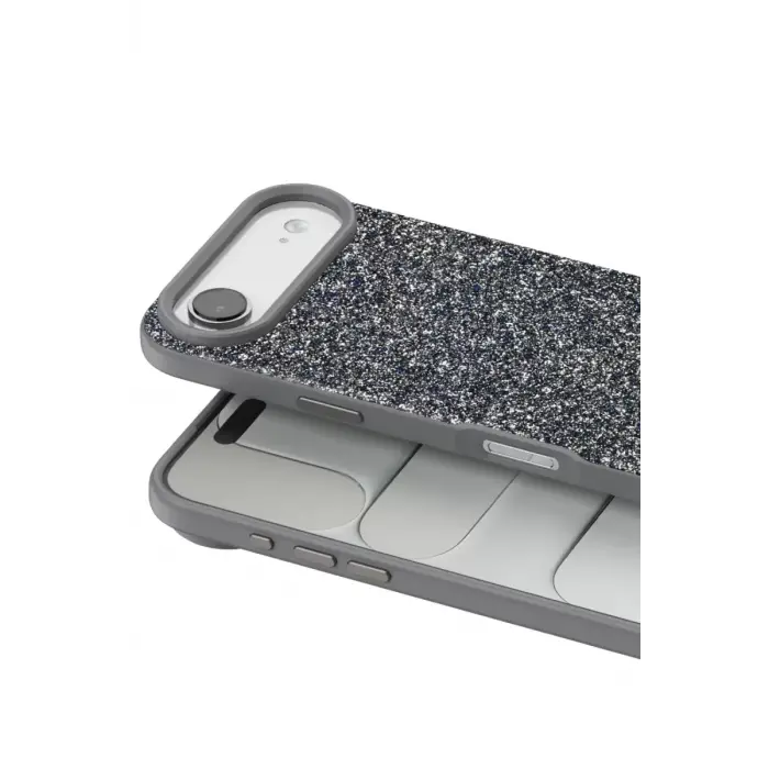 Onegif Apple iPhone 17 Air Bright Simli Kapak - Gümüş