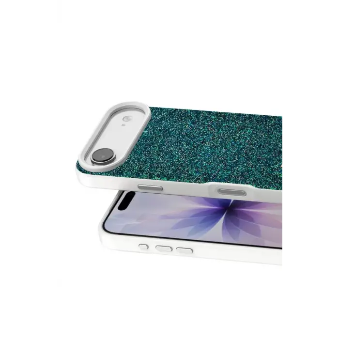 Onegif Apple iPhone 17 Air Bright Simli Kapak - Koyu Yeşil
