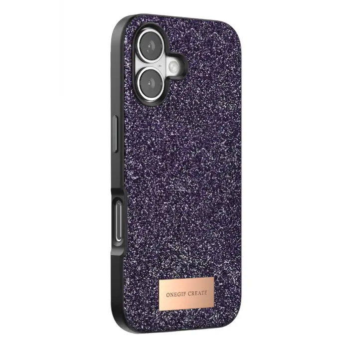 Onegif Apple iPhone 17 Bright Simli Kapak - Derin Mor