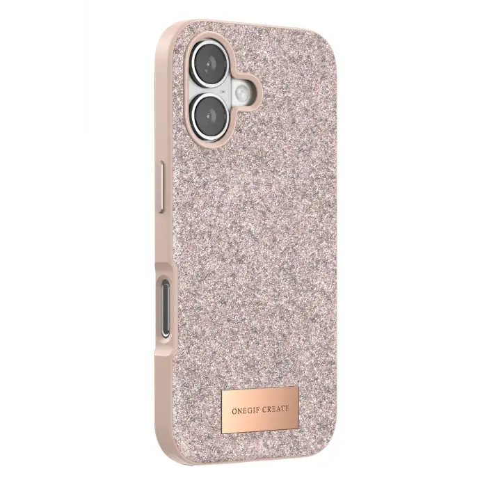 Onegif Apple iPhone 17 Bright Simli Kapak - Pembe