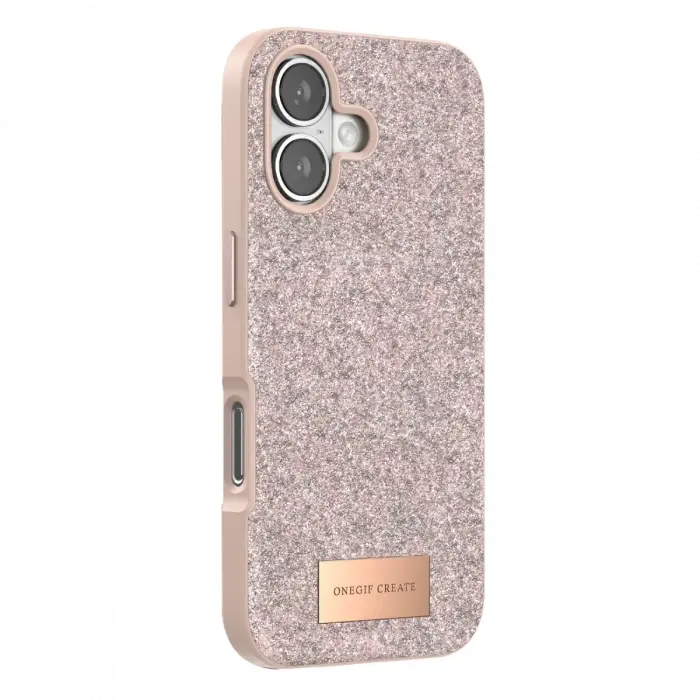 Onegif Apple iPhone 17 Bright Simli Kapak - Pembe