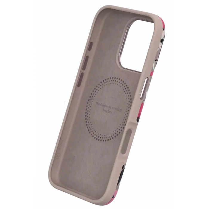 Onegif Apple iPhone 15 Pro Max Flower Series Magsafe Kapak - Pembe