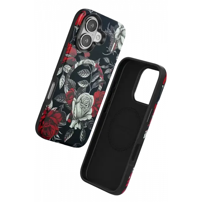 Onegif Apple iPhone 16 Flower Series Magsafe Kapak - Siyah