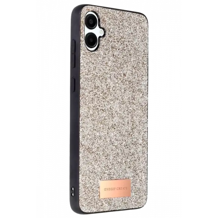 Onegif Samsung Galaxy A06 Bright Simli Kapak - Gold