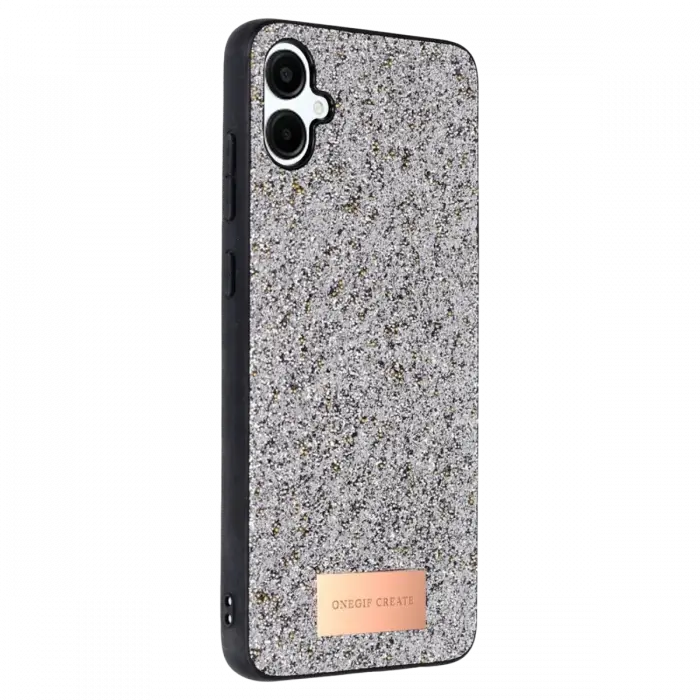 Onegif Samsung Galaxy A06 Bright Simli Kapak - Gümüş