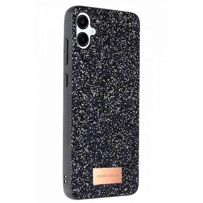 Onegif Samsung Galaxy A06 Bright Simli Kapak - Siyah