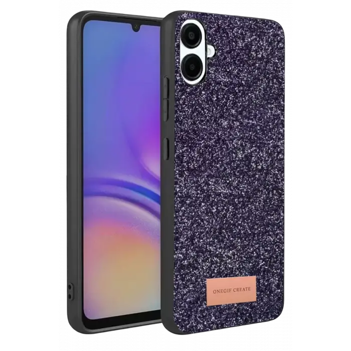 Onegif Samsung Galaxy A07 4G Bright Simli Kapak - Derin Mor