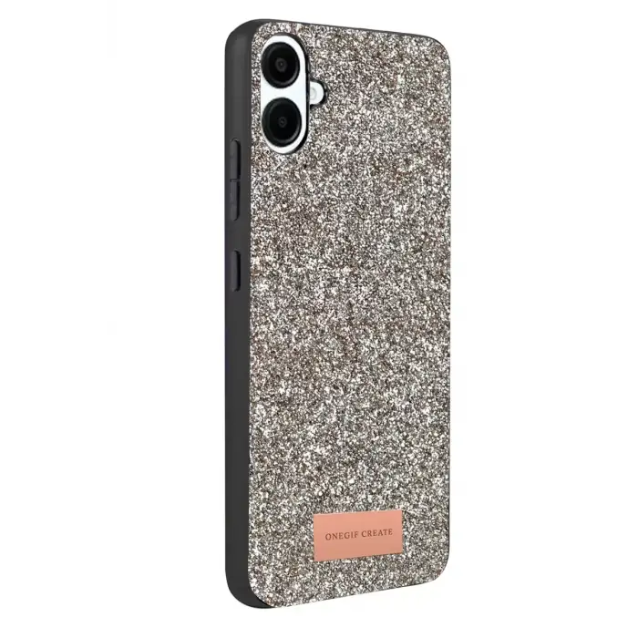 Onegif Samsung Galaxy A07 4G Bright Simli Kapak - Gümüş