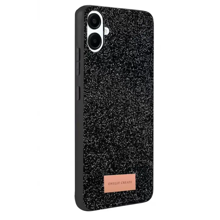 Onegif Samsung Galaxy A07 4G Bright Simli Kapak - Siyah