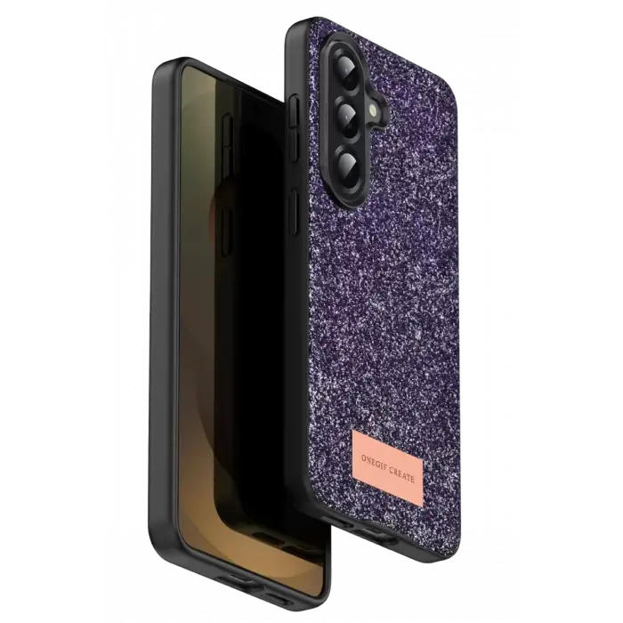 Onegif Samsung Galaxy A17 5G Bright Simli Kapak - Derin Mor