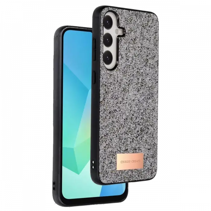 Onegif Samsung Galaxy A36 Bright Simli Kapak - Gümüş