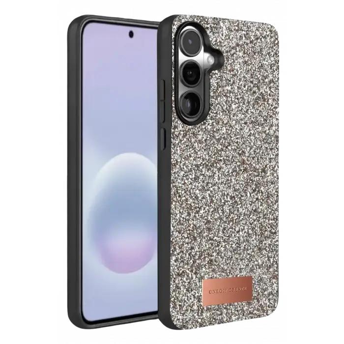 Onegif Samsung Galaxy A37 5G Bright Simli Kapak - Gümüş