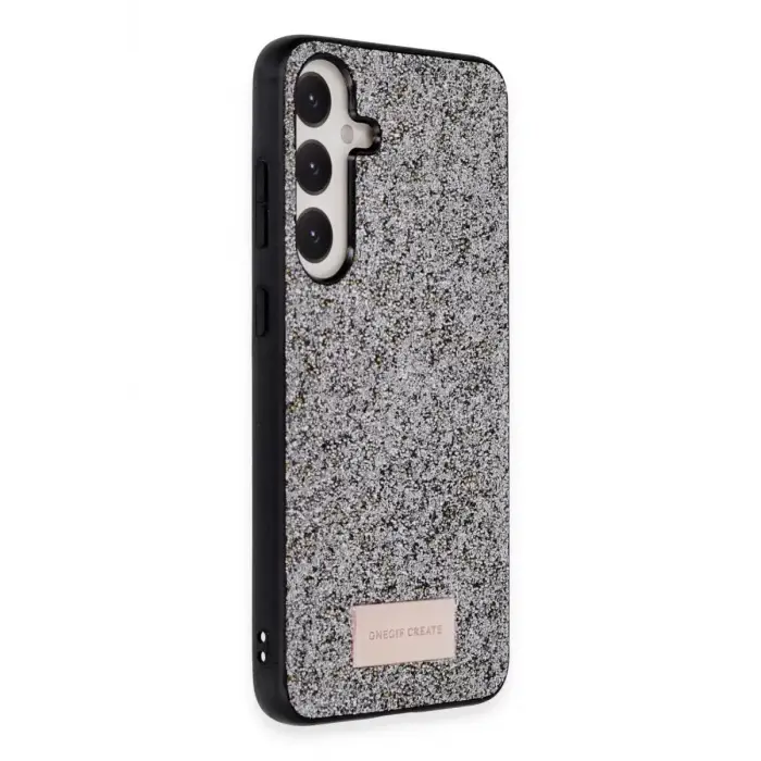 Onegif Samsung Galaxy A55 5G Bright Simli Kapak - Gümüş