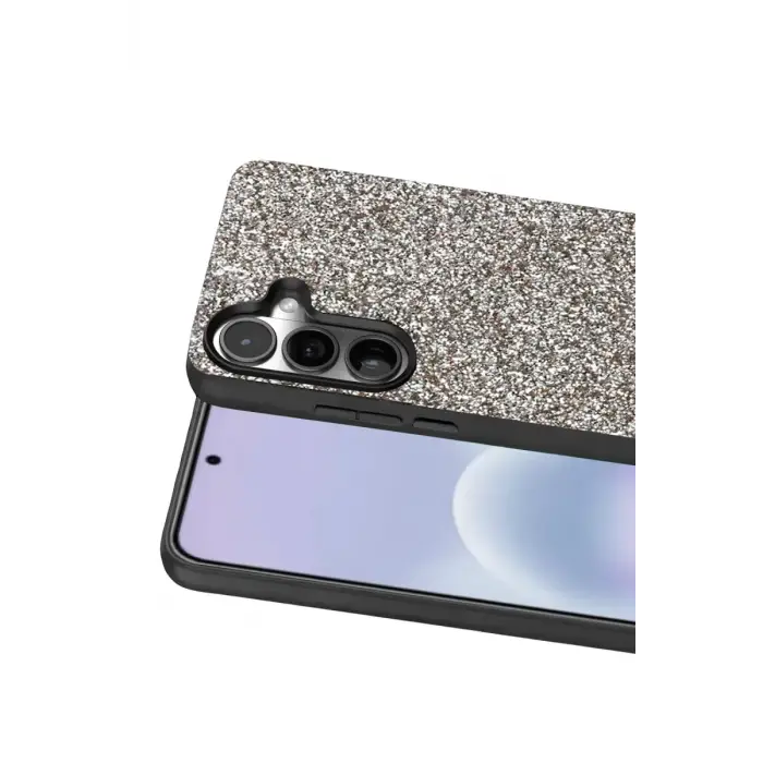 Onegif Samsung Galaxy A57 5G Bright Simli Kapak - Gümüş