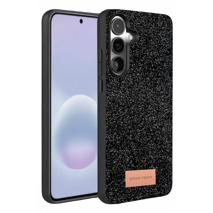 Onegif Samsung Galaxy A57 5G Bright Simli Kapak - Siyah