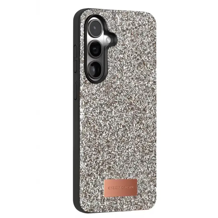 Onegif Samsung Galaxy S24 Plus Bright Simli Kapak - Gümüş