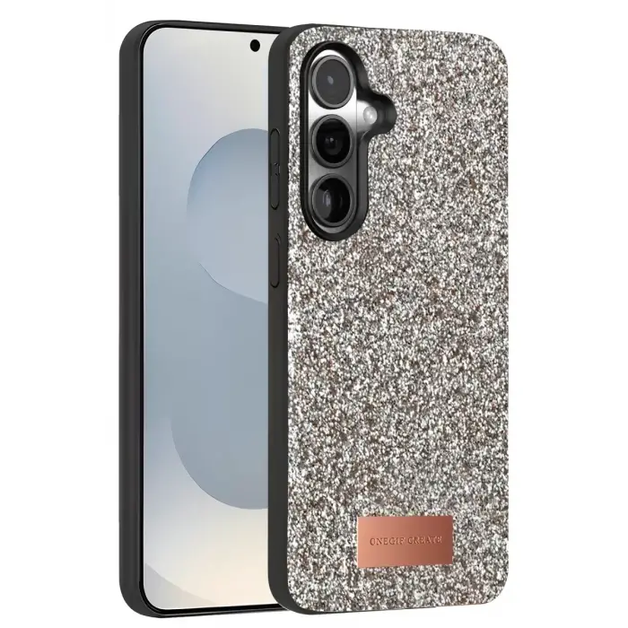 Onegif Samsung Galaxy S25 Plus Bright Simli Kapak - Gümüş