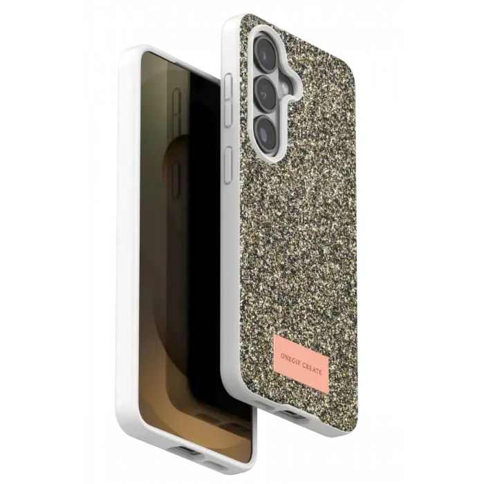 Onegif Samsung Galaxy S26 Bright Simli Kapak - Gold