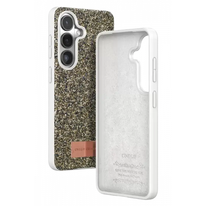 Onegif Samsung Galaxy S26 Bright Simli Kapak - Gold