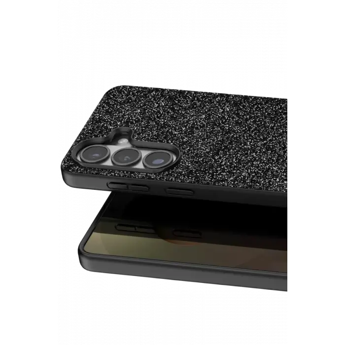 Onegif Samsung Galaxy S26 Bright Simli Kapak - Siyah