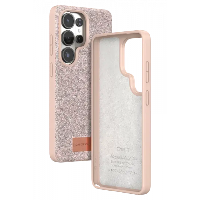 Onegif Samsung Galaxy S26 Ultra Bright Simli Kapak - Pembe