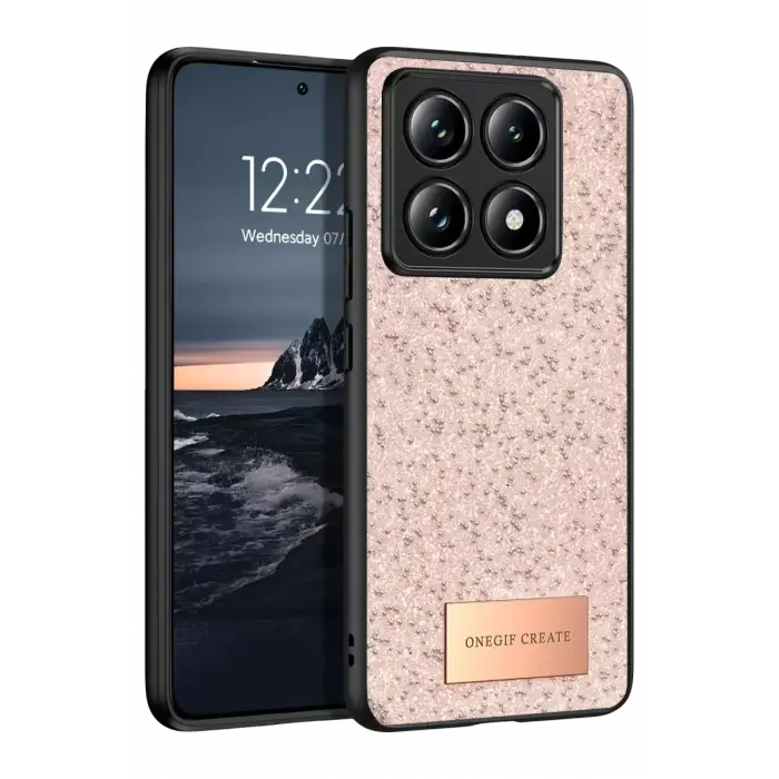 Onegif Xiaomi Mi 14T Pro Bright Simli Kapak - Pembe